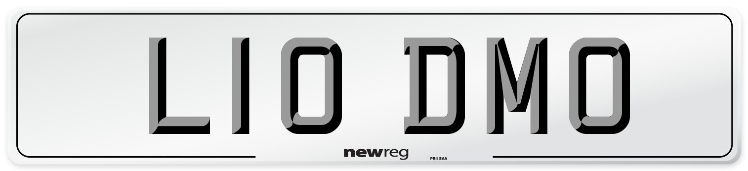 L10 DMO Number Plate from New Reg